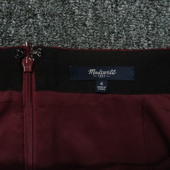 Madewell Skirt Womens 6 Red Lace Lined Asymmetrical Mini - Picture 2 of 10